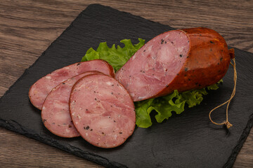 Smoked ham sausage with spices