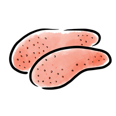 たらこ　明太子　水彩　手書き　筆　素材
