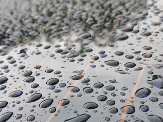 water drops on a metal background