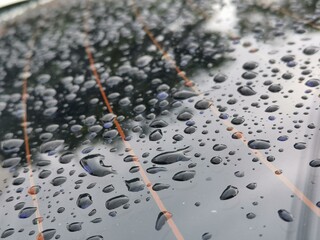 water drops on a metal background