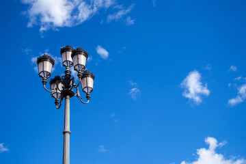 Beautiful street light Photography with blue sky, Day light photography