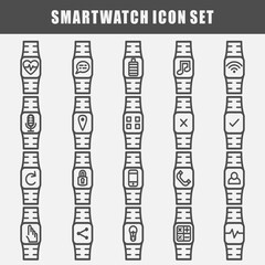 smartwatch icon set 
