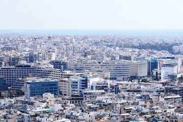 Fototapeta premium Athens city center view. Buildings, airbnb