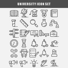 university icon set vector