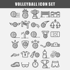 volleyball icon set vector art