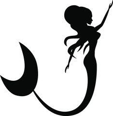Mermaid beautiful girl isolated icon. Vector illustration.