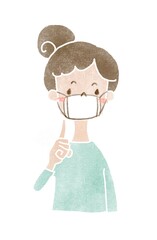 マスクをしている女性