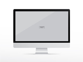 Modern computer display with blank screen area for background, Vector.
