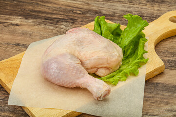 Raw chicken leg for cooking