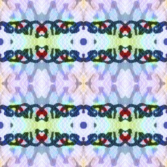 Tribal Boho Pattern. Abstract Shibori Design. Blue, Green, Indigo, Denim Seamless Texture. Seamless Tie Dye Illustration. Ikat Turkish Design. Ethnic Tribal Boho Pattern.