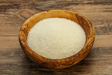 White sugar in the bowl