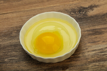 Raw Chicken egg in the bowl