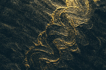 Golden powder scattered in patterns