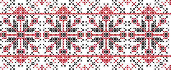 embroidered Ukrainian national pattern crossembroidered cross ukrainian slavic national pattern on transparent background