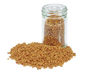 fenugreek seeds isolated on white background