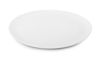 empty plate on white background.