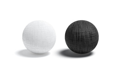 Blank canvas black and white ball mockup set