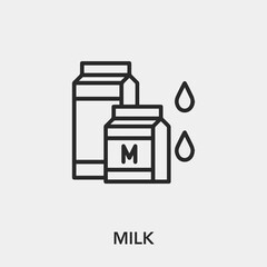 milk icon vector. Linear style sign for mobile concept and web design. milk symbol illustration. Pixel vector graphics - Vector.	