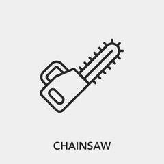 chainsaw icon vector. Linear style sign for mobile concept and web design. chainsaw symbol illustration. Pixel vector graphics - Vector.	