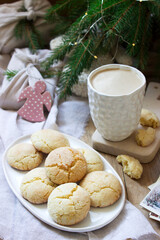Cookies lemon crack in Christmas or New Year decoration.