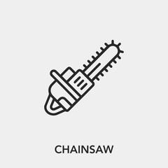 chainsaw icon vector. Linear style sign for mobile concept and web design. chainsaw symbol illustration. Pixel vector graphics - Vector.	