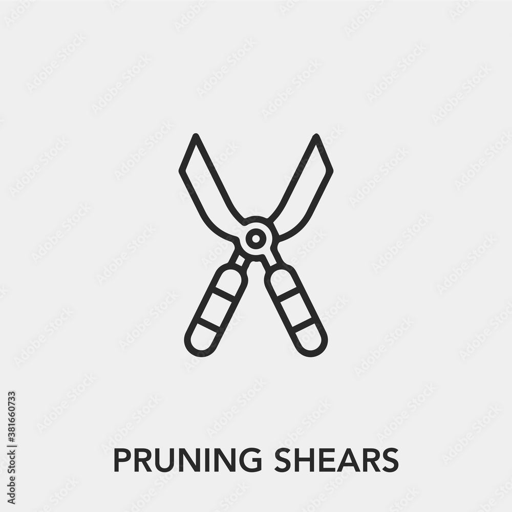 Poster pruning shears icon vector. linear style sign for mobile concept and web design. pruning shears symb