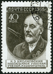 USSR - 1951: shows Konstantin Tsiolkovsky (1857-1935), scientist, Russian Scientists, 1951