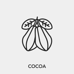 cocoa icon vector. Linear style sign for mobile concept and web design. cocoa symbol illustration. Pixel vector graphics - Vector.	