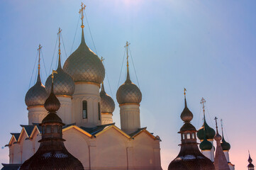 Rostov The Great Kremlin at winter sunny day. Golden Ring of Russia.