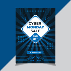 Cyber Monday Flyer Design, Cyber Monday Sale Design Template, Benner, Business Flyer, Party Flyer