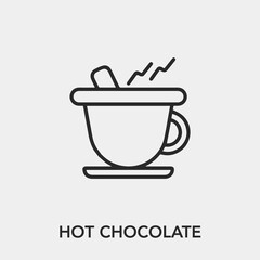 hot chocolate icon vector. Linear style sign for mobile concept and web design. hot chocolate symbol illustration. Pixel vector graphics - Vector.	