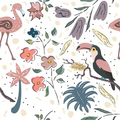 Seamless Floral Pattern. Hand Drawn.