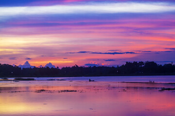 sunset over the river