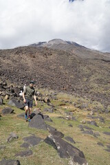 Fototapeta premium Hiker in Ararat Mountain Ağrı dağı Turkey