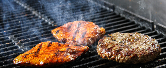 Chicken breast on the fire