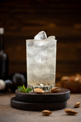 non-alcoholic ginger beer with ice in tall glasses