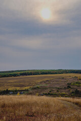 clouds over the field