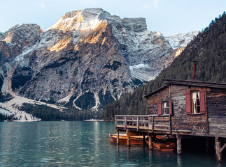 Pragser Wildsee, Dolomiten, Bootshaus