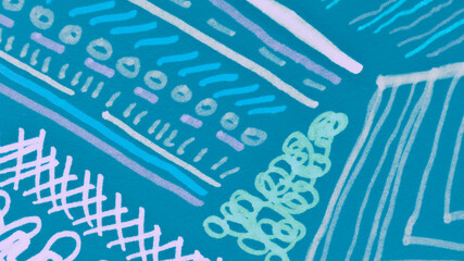 Geometric Mosaic. Teal Modern Artistic Wall. 