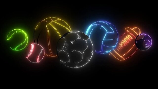 cartoon sports balls set video graphics