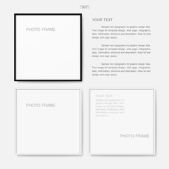 Wooden photo frame or picture frame for interior design and decoration. Vector.