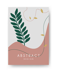 Minimalist poster design with composition of abstract organic shapes in a trendy contemporary collage style. Vector Illustration for Covers, books, social media stories, Pag etc.