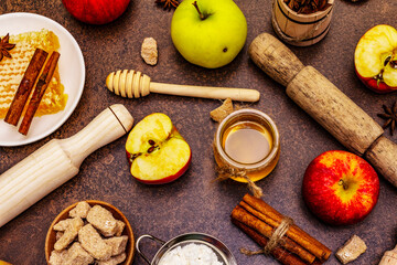 Apple pie baking concept