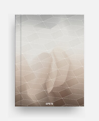 Magazine template with cover of halftone geometric background. Notebook template cover for background. Vector.