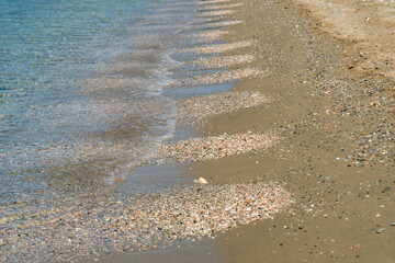 Kieselsteinstand am Meer