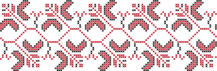 embroidered Ukrainian national pattern crossembroidered cross ukrainian slavic national pattern on transparent background