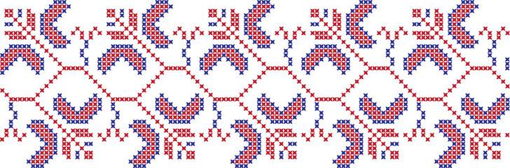 embroidered Ukrainian national pattern crossembroidered cross ukrainian slavic national pattern on transparent background
