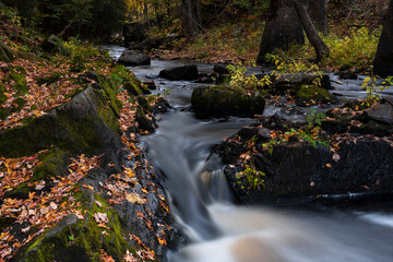 Autumn and fall landscapes from South Eastern Ontario Canada featuring forested hills and lakes with an ethereal atmosphere.  