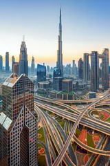 Fotobehang Dubai centrum, geweldige skyline van het stadscentrum met luxe wolkenkrabbers, Verenigde Arabische Emiraten © Rastislav Sedlak SK