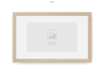 Wooden photo frame or picture frame for interior design and decoration. Vector.